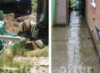 paving at side of house